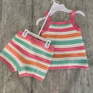 Happily Grey Knit Shorts Set Size 5/6